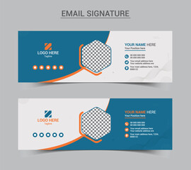 Wall Mural - Corporate Email signature template or email footer vector template