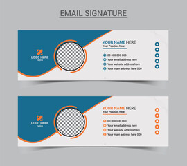 Wall Mural - Corporate Email signature template or email footer vector template