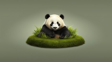 Wall Mural - panda with bamboo