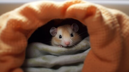 Poster - hamster in a hand