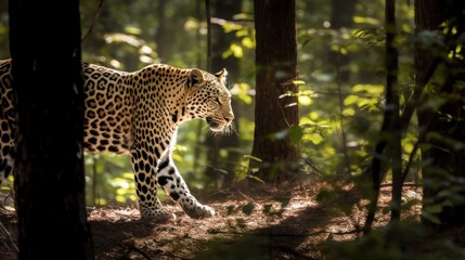 Wall Mural - leopard in the tree