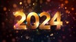 Frohes Neues Jahr, Feiern, Silvester, Sylvester, 2024 Farben, Hintergrund. Karte Design. Glitter Licht, Luxus, Premium, generative AI