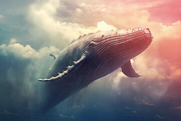 a whale swims through the sky, Generative AI