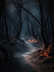 Wall Mural - a burned forest