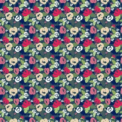 Sticker - Seamless background with flowers.