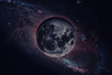 Wall Mural - solar system - earths moon. the moon is earth's only natural satellite. it is one of the largest nat