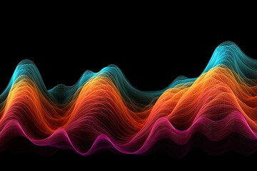 AI voice cloning technology, Neural Networks, abstract colorful waves concept illustration, Generative AI