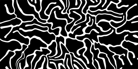 Fototapete - Abstract black and white pattern created using a computer generative algorithm called reaction-diffusion.