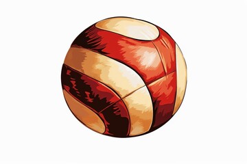 Aufkleber - Volleyball ball isolated on white background. Generated by AI.