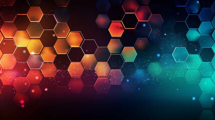 Digital hexagon abstract background