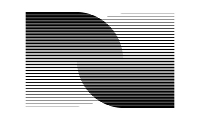Transition or unity with two set of parallel lines. Abstract art geometric background or logo, icon, tattoo.