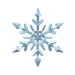 Canvas Print - Snowflake 3D render illustration isolated on white background