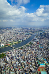 Sticker - Tokyo city skyline panorama aerial view, Japan