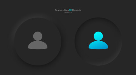Poster - a set of black round buttons with colored contact symbols. user interface elements for mobile device