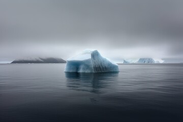 Wall Mural - massive iceberg adrift on a vast body of water