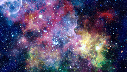 Wall Mural - colorful nebulas, galaxies and stars in deep space. elements of this image furnished by nasa.
