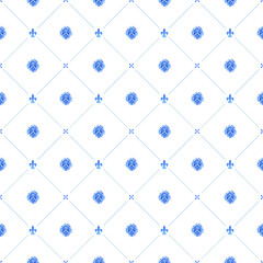 Sticker - Watercolor seamless pattern in blue tones