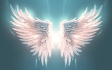 A Close-up View Of The Majestic Wings Belonging To An Angel.   Generative AI