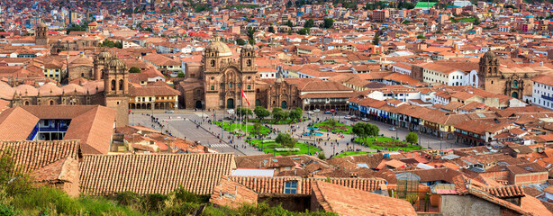 Wall Mural - Panoramic view of Plaza de Armas, Cusco, Peru