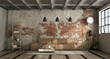© Designpics - Living room in industrial style with leather sofa and brick wall - 3d rendering