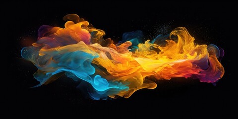 Poster - an abstract lighting of the bright colors in the darkness generative ai