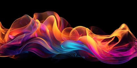Poster - an abstract lighting of the bright colors in the darkness generative ai