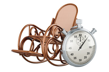 Poster - rocking chair with stopwatch, 3d rendering