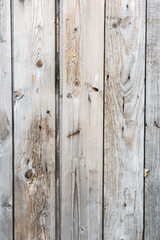 Sticker - Old wooden vertical planks texture with scratches and cracks. Wooden background for design