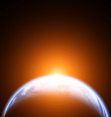 Wall Mural - space scene with earth on black background with stars. element of this image furnished by nasa. 3d r