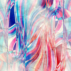 Poster - Abstract watercolor colored background with wavy elements