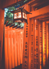 Wall Mural - Traditional lantern in Fushimi Inari Taisha shrine, Kyoto, Japan