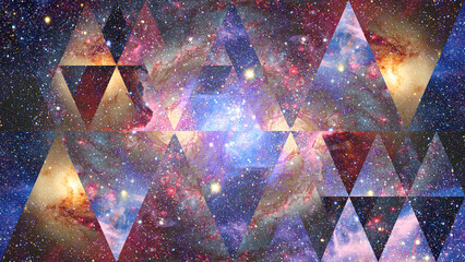 Wall Mural - image of the nebula, galaxy and the sacred geometry collage. abstract cosmos. elements of this image