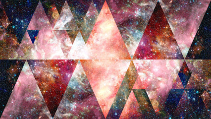 Wall Mural - image of the nebula, galaxy and the sacred geometry collage. abstract cosmos. elements of this image