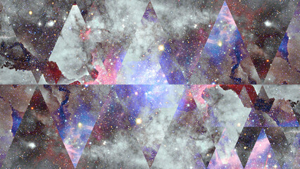 Wall Mural - image of the nebula, galaxy and the sacred geometry collage. abstract cosmos. elements of this image