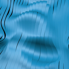 Poster - Wave band surface Abstract white background. Digital 3d illustration