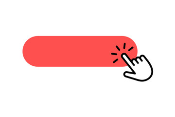 Poster - Vector blank button with clicking cursor.