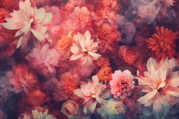 Poster - abstract flowers background