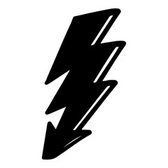 Sticker - Doodle sketch style of electric lightning bolt symbol vector illustration for concept design.