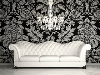 Wall Mural - Interior in classic style (3D rendering)