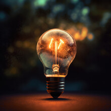 Glowing Light Bulb, Power Concept