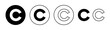 Copyright icon set for web and mobile app. copyright sign and symbol