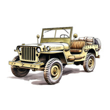 Reviving History: Digital AI Unleashes World War 2 US Army Jeep's Abstract Essence