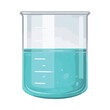 Transparent test tube with blue liquid