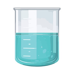 Poster - Transparent test tube with blue liquid