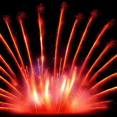 Explosive isolated fireworks light up the sky created using generative ai