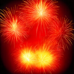 Explosive isolated fireworks light up the sky created using generative ai