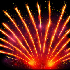 explosive isolated fireworks light up the sky created using generative ai