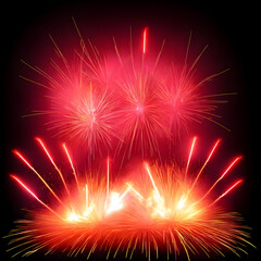 Explosive isolated fireworks light up the sky created using generative ai