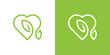 logo design leaf with love icon vector inspiration
