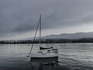 Sticker - sailboat in the harbor